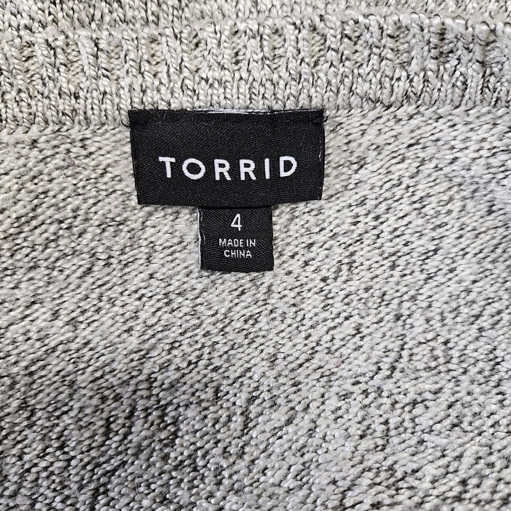 Torrid Gray Marled Cut Out Twist Neck Sweater Size 4X Feminine Boho - Picture 5 of 7